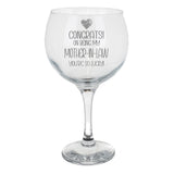 Congrats on Being my Mother-in-Law Engraved Stemmed Gin Glass Birthday Gift