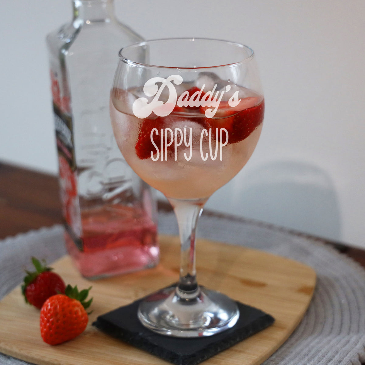 Daddy's Sippy Cup Engraved Gin Glass Gift For Dad Birthday