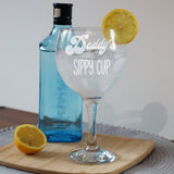 Daddy's Sippy Cup Engraved Gin Glass Gift For Dad Birthday