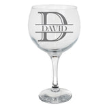 Personalised Split Monogram Engraved Stemmed Gin Glass Birthday Gift