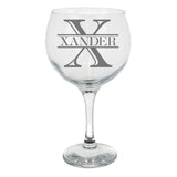 Personalised Split Monogram Engraved Stemmed Gin Glass Birthday Gift