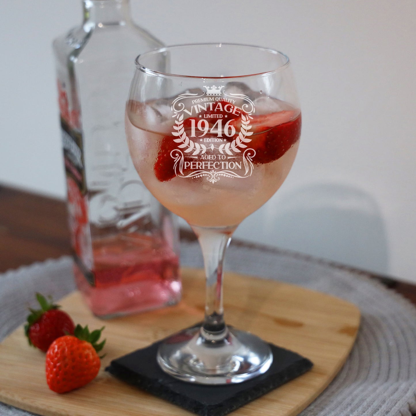 Vintage Any Age Engraved Goblet Gin Glass – Personalised Birthday Gift