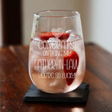 Congrats on Being my Father-in-Law Engraved Stemless Gin Glass Birthday Gift
