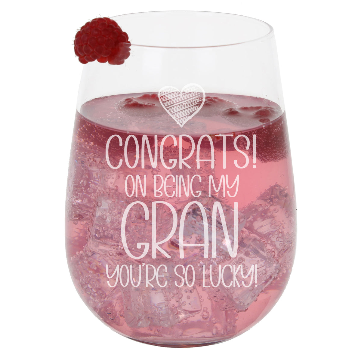 Congrats on Being my Gran Engraved Stemless Gin Glass Birthday Gift