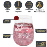 Funny Daddy's Sippy Cup Stemless Gin Glass Birthday Gift For Dad