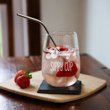 Funny Daddy's Sippy Cup Stemless Gin Glass Birthday Gift For Dad