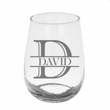 Personalised Split Monogram Stemless Gin Glass