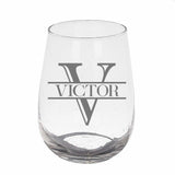 Personalised Split Monogram Stemless Gin Glass