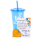 Page Boy Proposal Gift Box – Personalised Blue Juice Cup & Keepsake