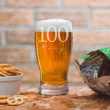 Personalised 100 and Signature Name Pint Glass 100th Birthday Gift
