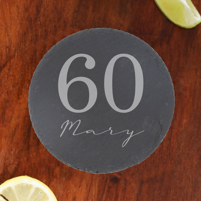 Round Slate Coaster