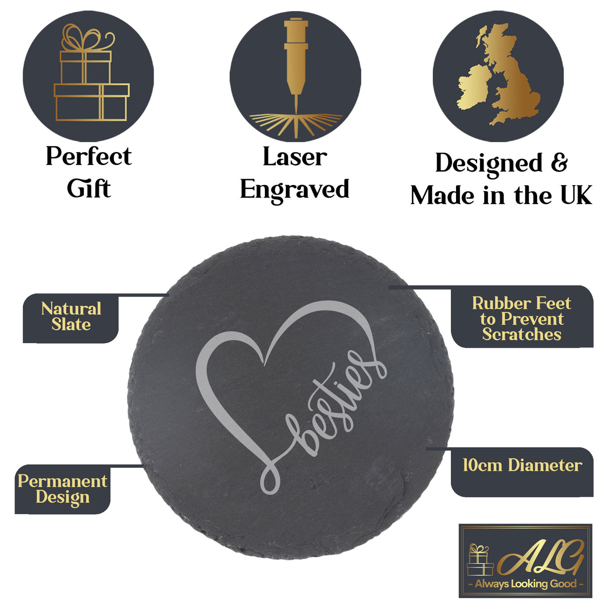 Round Slate Coaster