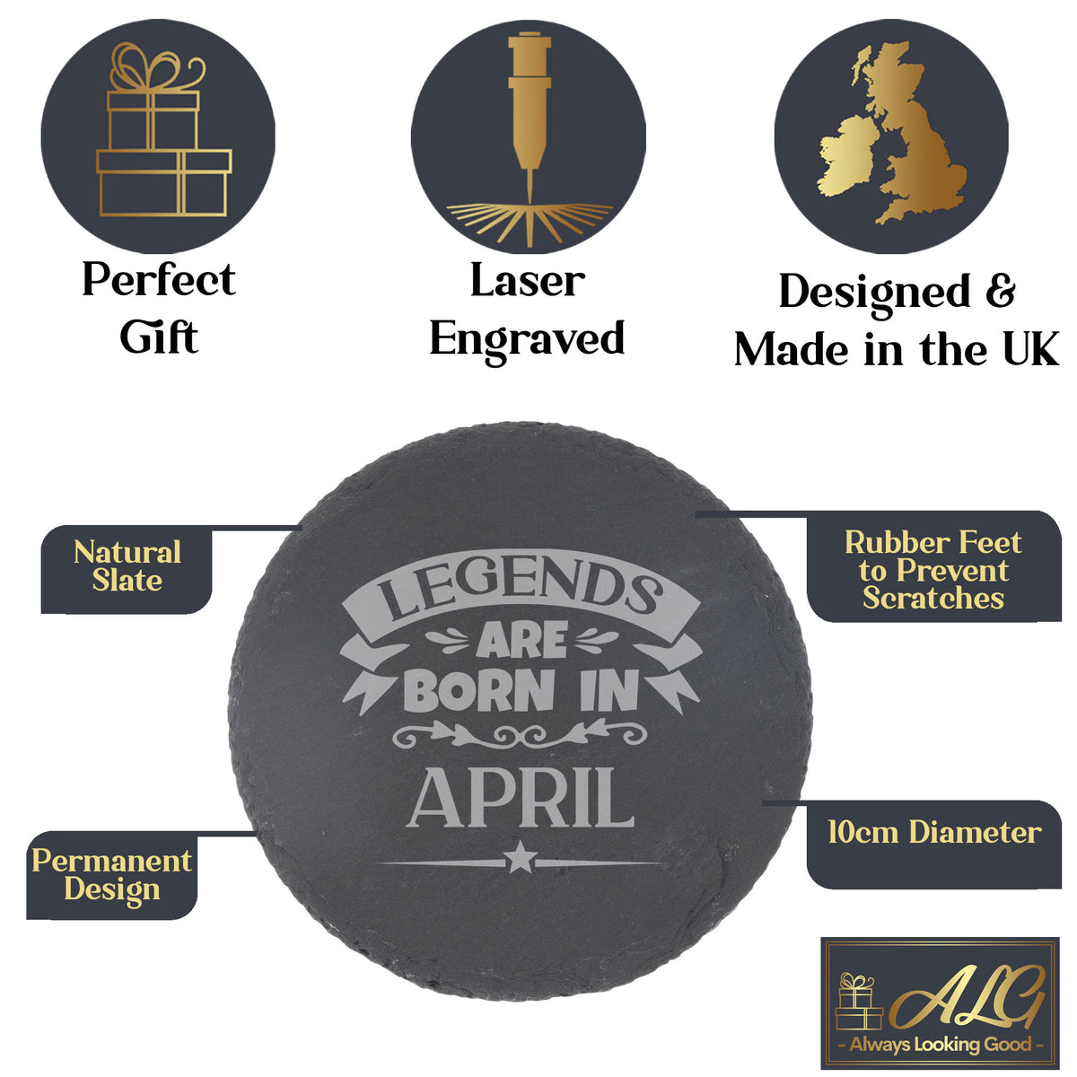 Round Slate Coaster
