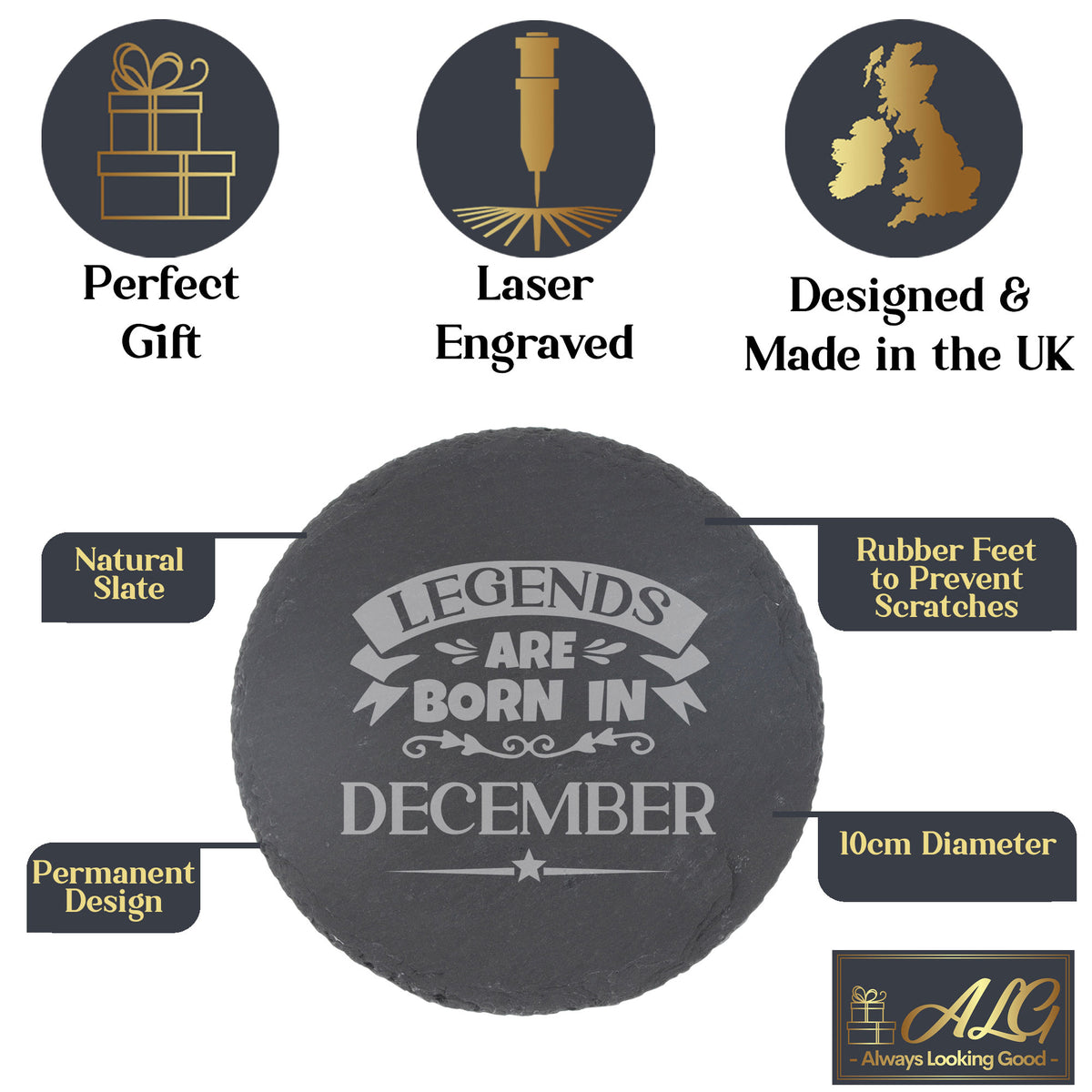 Round Slate Coaster