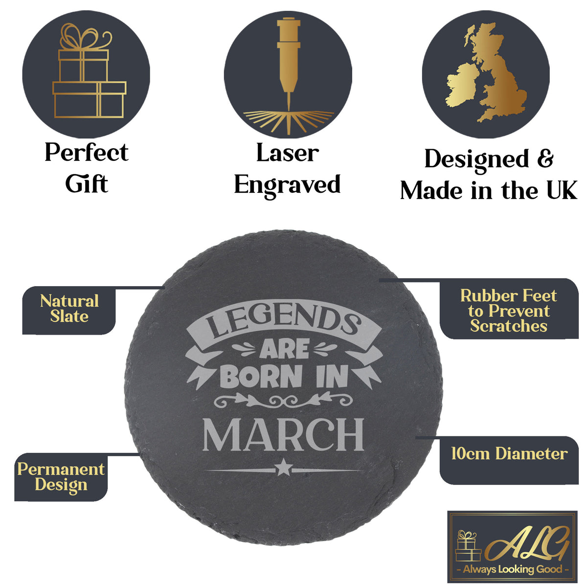 Round Slate Coaster