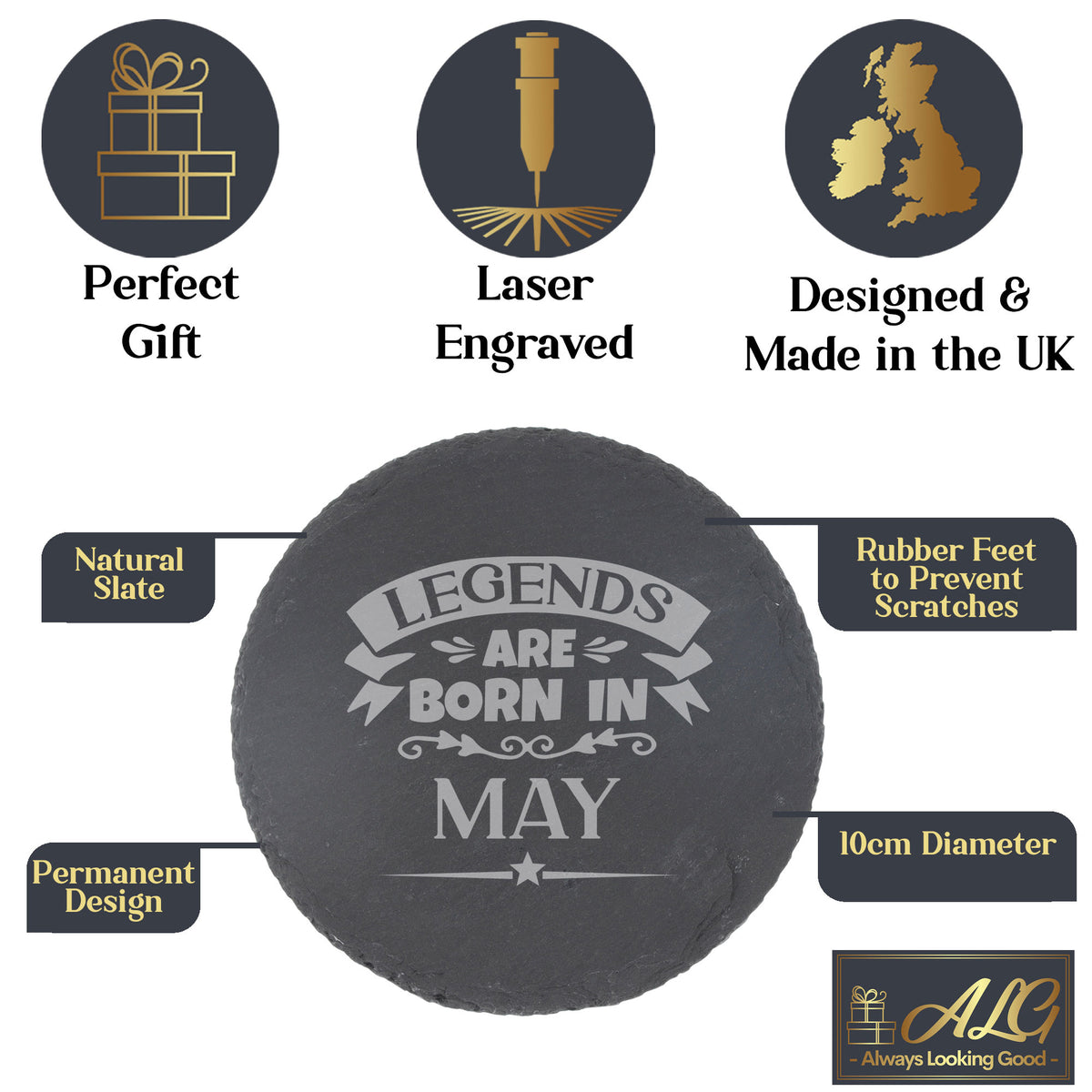 Round Slate Coaster