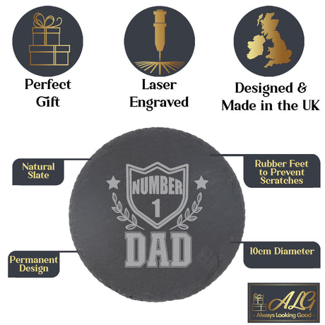 Round Slate Coaster