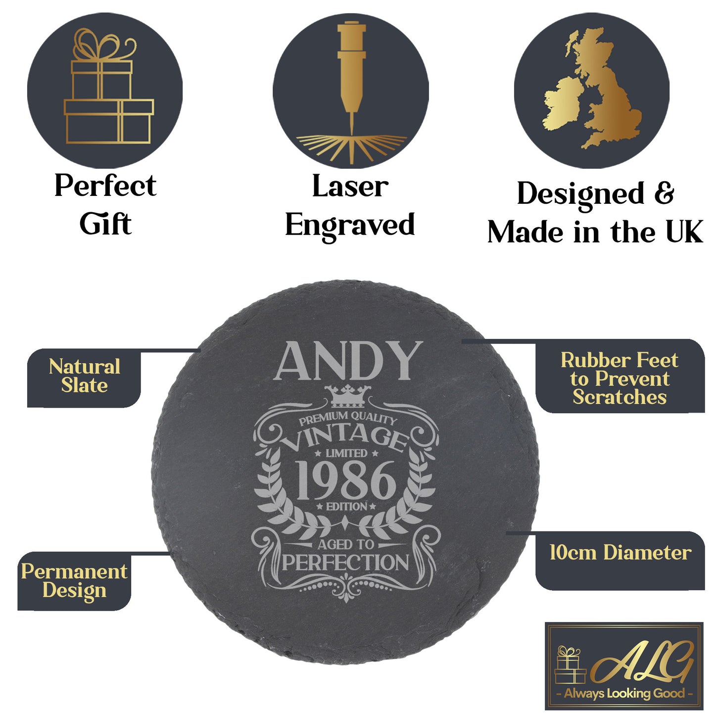 Round Slate Coaster