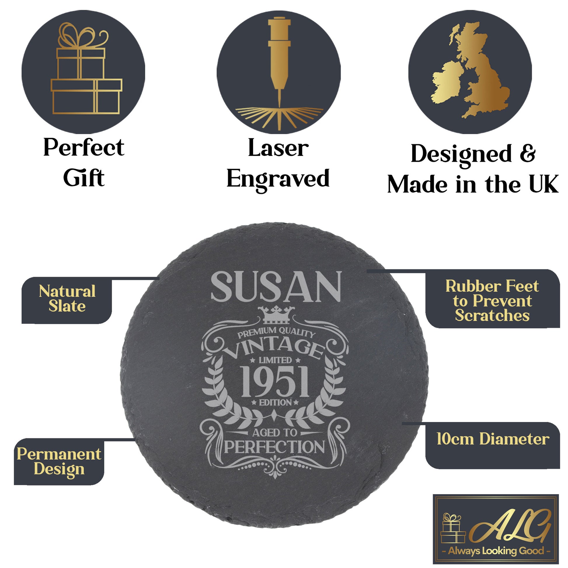 Round Slate Coaster