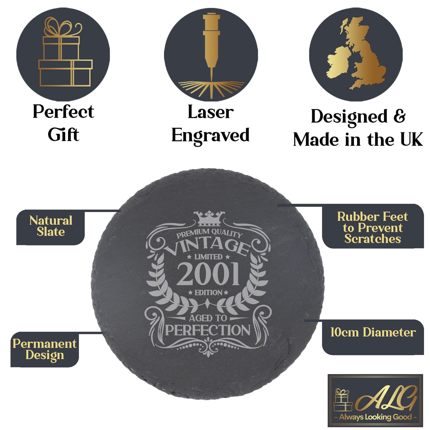 Round Slate Coaster