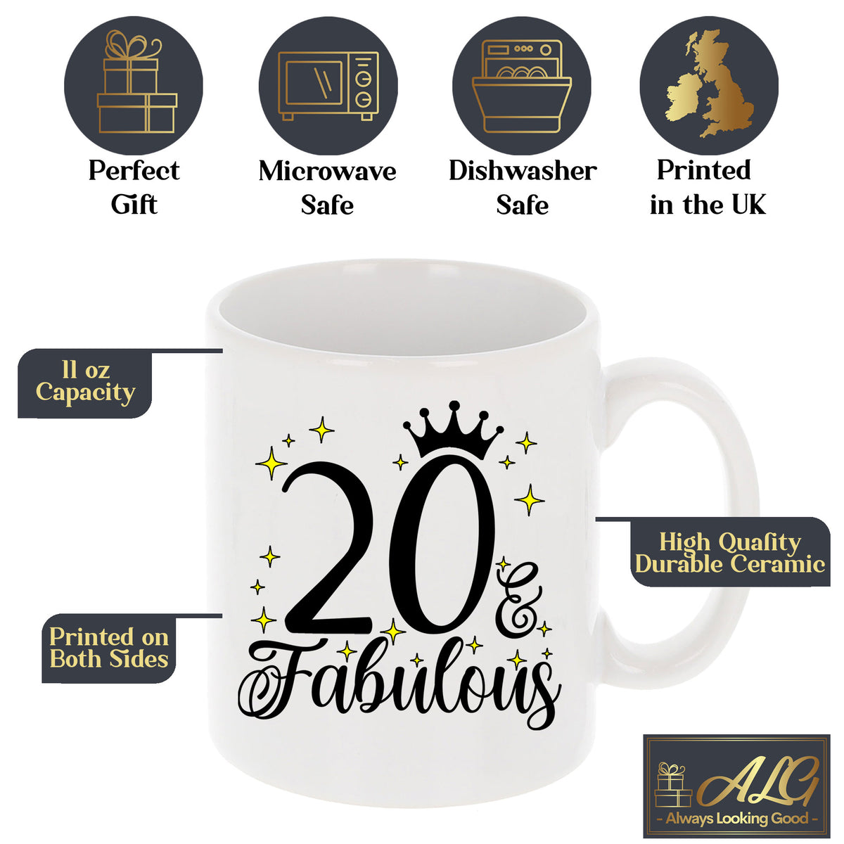 20 and Fabulous 20th Birthday Coffee Mug for Tea or Coffee