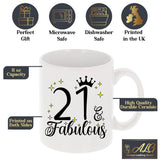 21 and Fabulous 21st Birthday Coffee Mug for Tea or Coffee