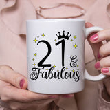 21 and Fabulous 21st Birthday Coffee Mug for Tea or Coffee