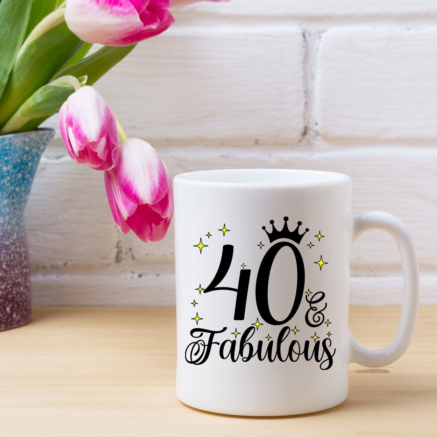 40 and Fabulous 40th Birthday Coffee Mug for Tea or Coffee