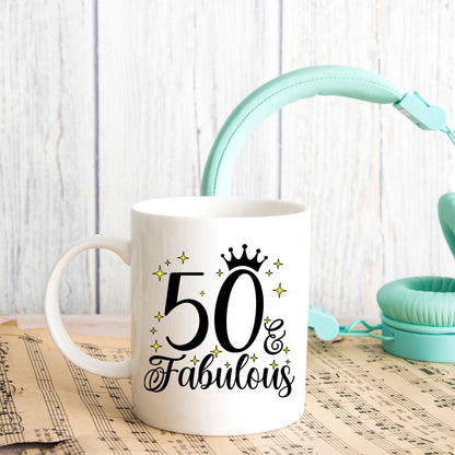 50 and Fabulous 50th Birthday Coffee Mug for Tea or Coffee