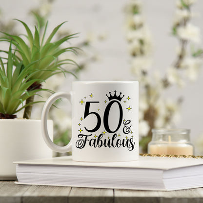50 and Fabulous 50th Birthday Coffee Mug for Tea or Coffee