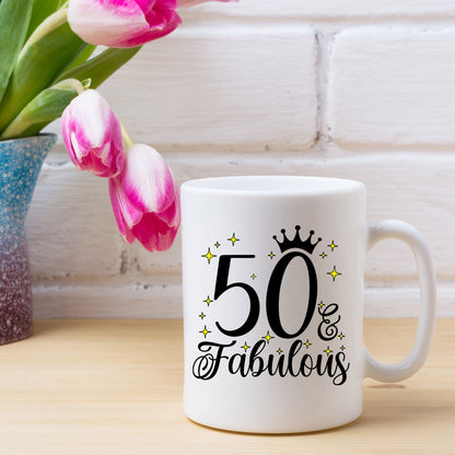 50 and Fabulous 50th Birthday Coffee Mug for Tea or Coffee