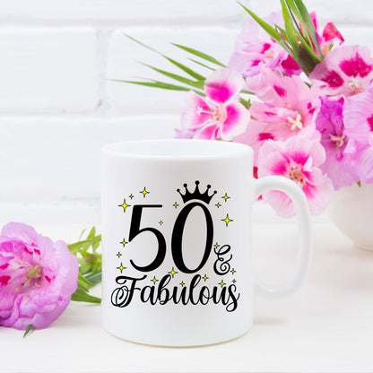 50 and Fabulous 50th Birthday Coffee Mug for Tea or Coffee