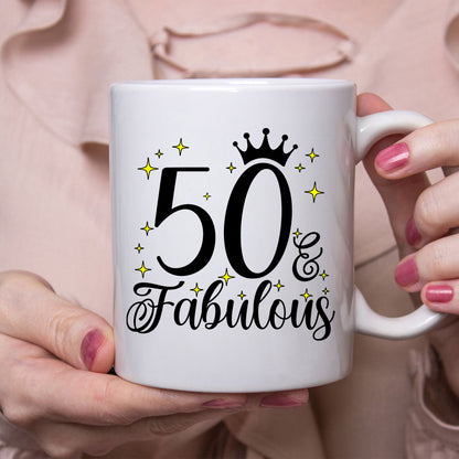 50 and Fabulous 50th Birthday Coffee Mug for Tea or Coffee