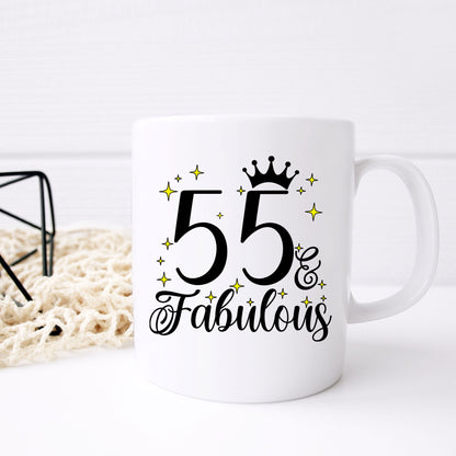 55 and Fabulous 55th Birthday Coffee Mug for Tea or Coffee