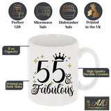 55 and Fabulous 55th Birthday Coffee Mug for Tea or Coffee