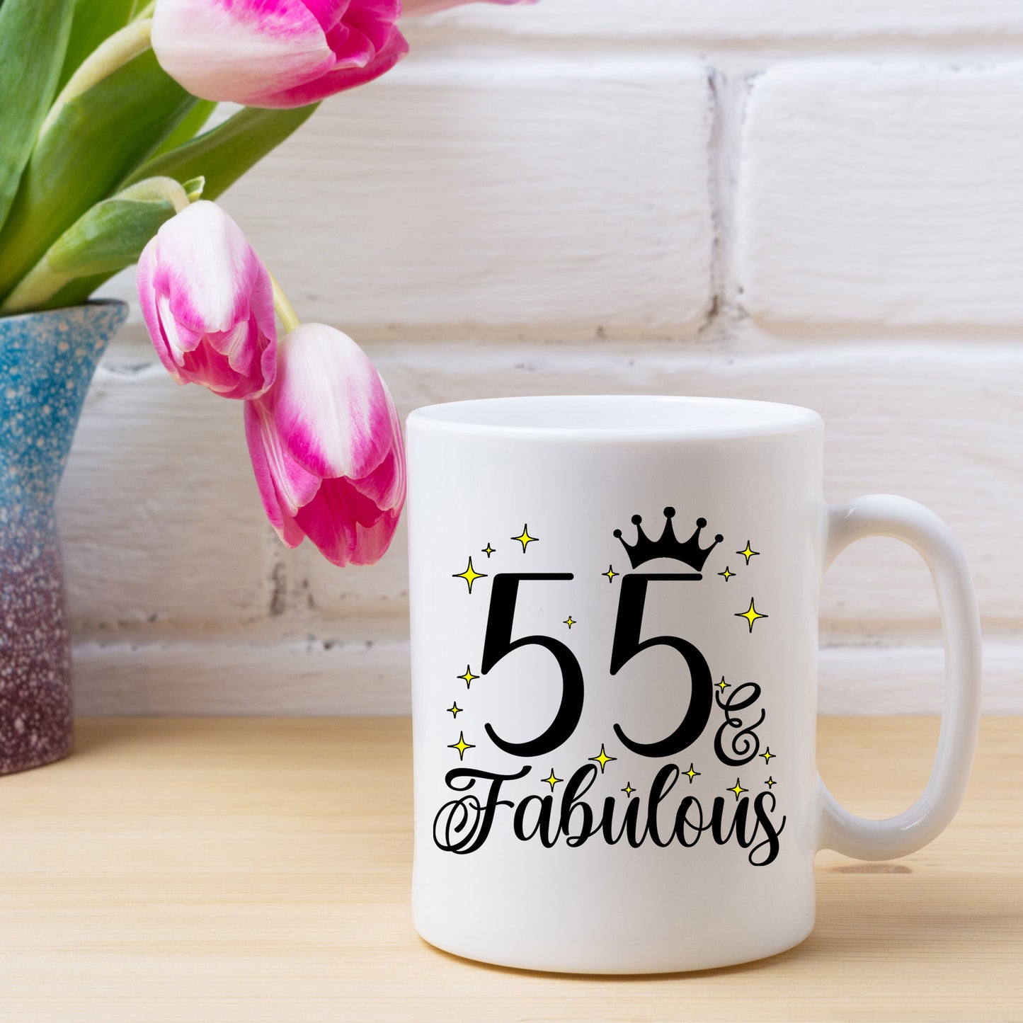 55 and Fabulous 55th Birthday Coffee Mug for Tea or Coffee