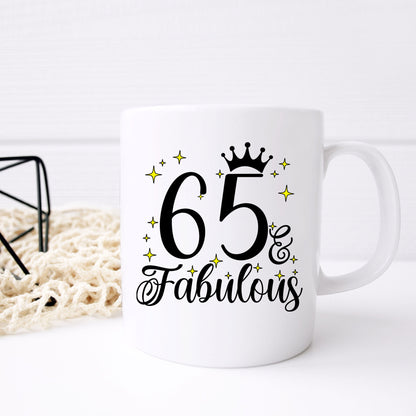 65 and Fabulous 65th Birthday Coffee Mug for Tea or Coffee