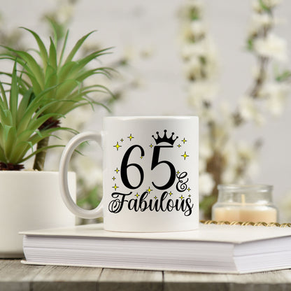 65 and Fabulous 65th Birthday Coffee Mug for Tea or Coffee
