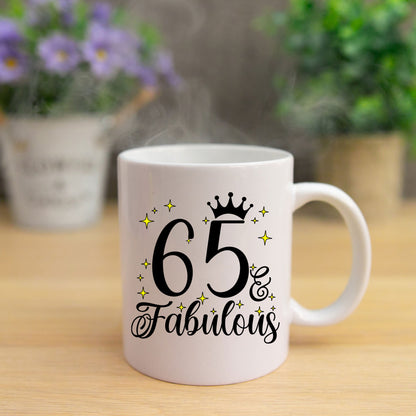 65 and Fabulous 65th Birthday Coffee Mug for Tea or Coffee