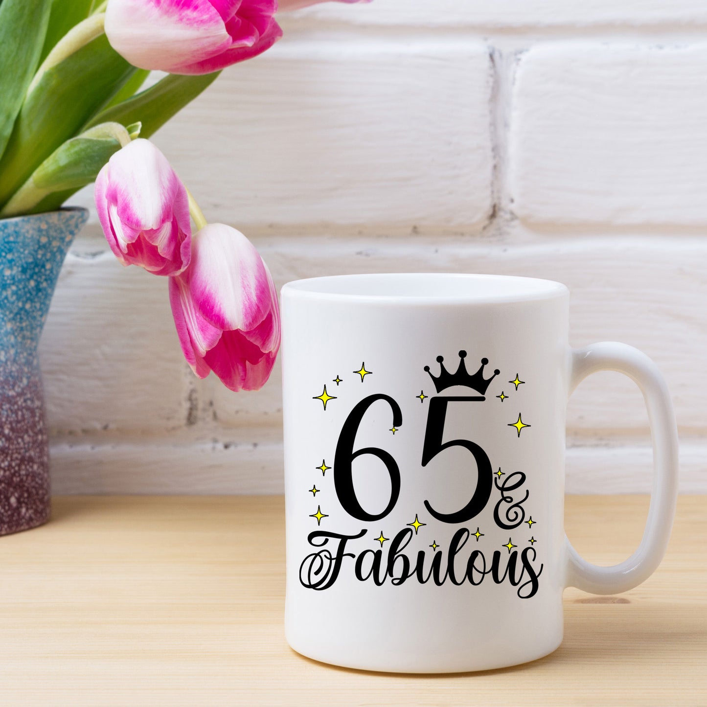 65 and Fabulous 65th Birthday Coffee Mug for Tea or Coffee
