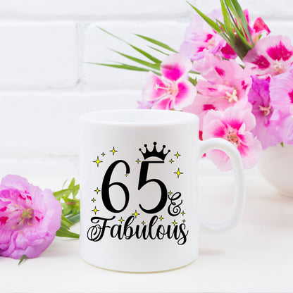 65 and Fabulous 65th Birthday Coffee Mug for Tea or Coffee