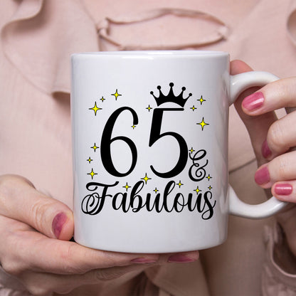65 and Fabulous 65th Birthday Coffee Mug for Tea or Coffee