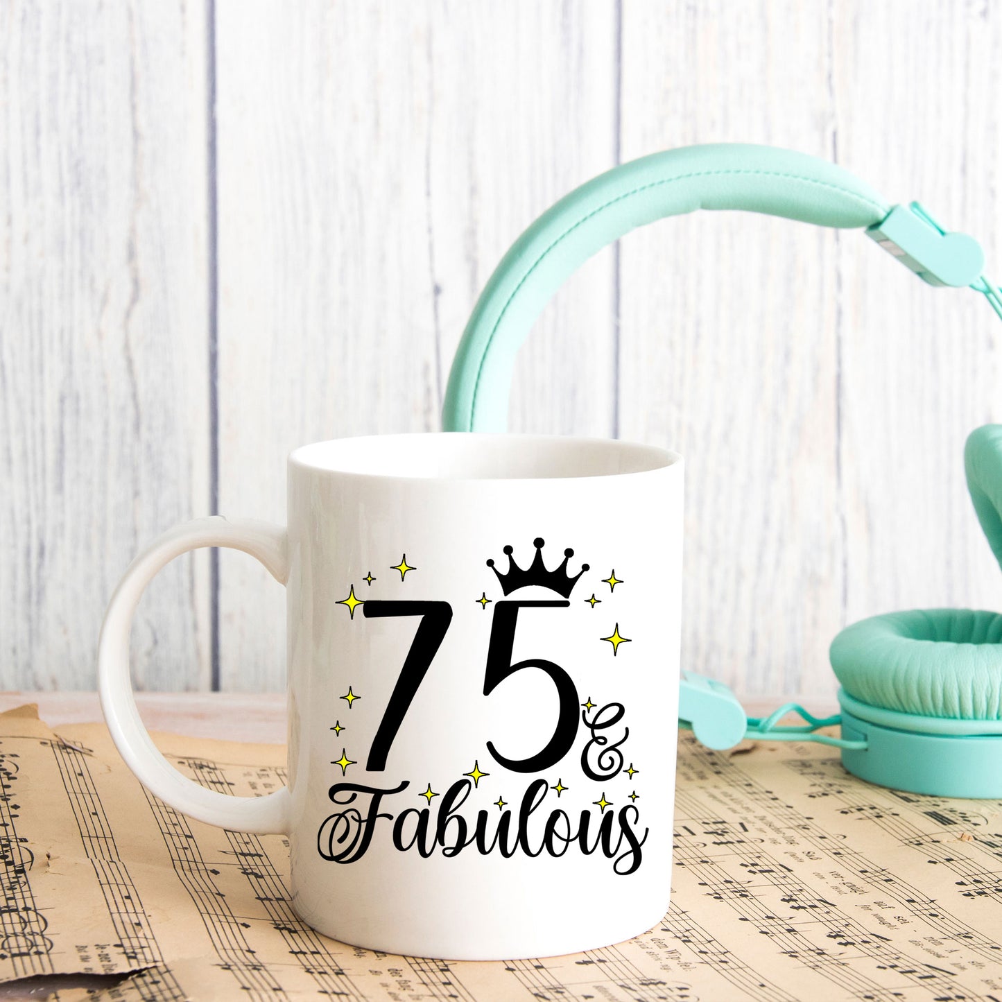 75 and Fabulous 75th Birthday Coffee Mug for Tea or Coffee