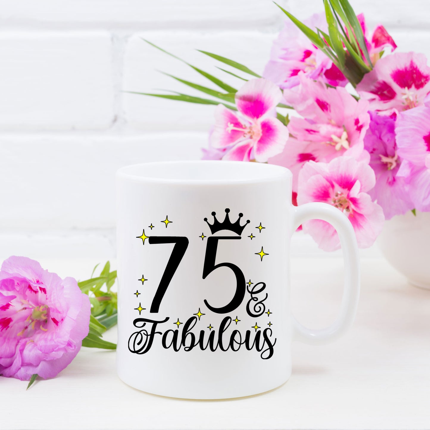 75 and Fabulous 75th Birthday Coffee Mug for Tea or Coffee