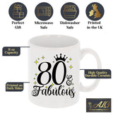 80 and Fabulous 80th Birthday Coffee Mug for Tea or Coffee
