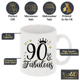 90 and Fabulous 90th Birthday Coffee Mug for Tea or Coffee