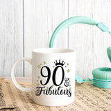 90 and Fabulous 90th Birthday Coffee Mug for Tea or Coffee