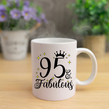 95 and Fabulous 95th Birthday Coffee Mug for Tea or Coffee