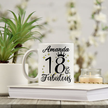18 and Fabulous 18th Birthday Coffee Mug for Tea or Coffee