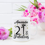21 and Fabulous 21st Birthday Coffee Mug for Tea or Coffee